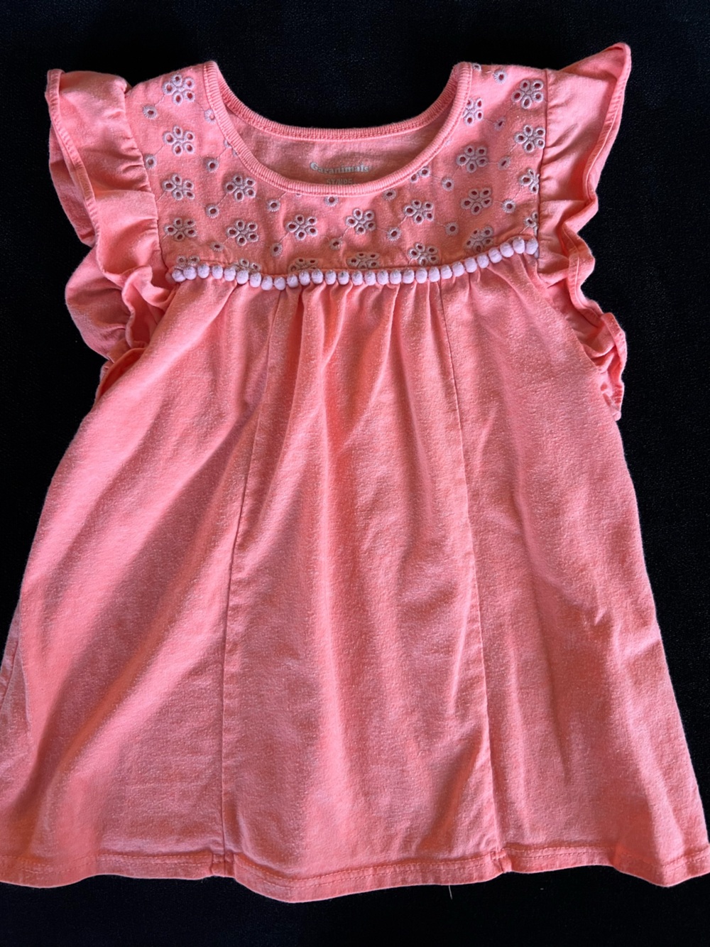 Garanimals Coral Pink Eyelet Dress with Pom Trim